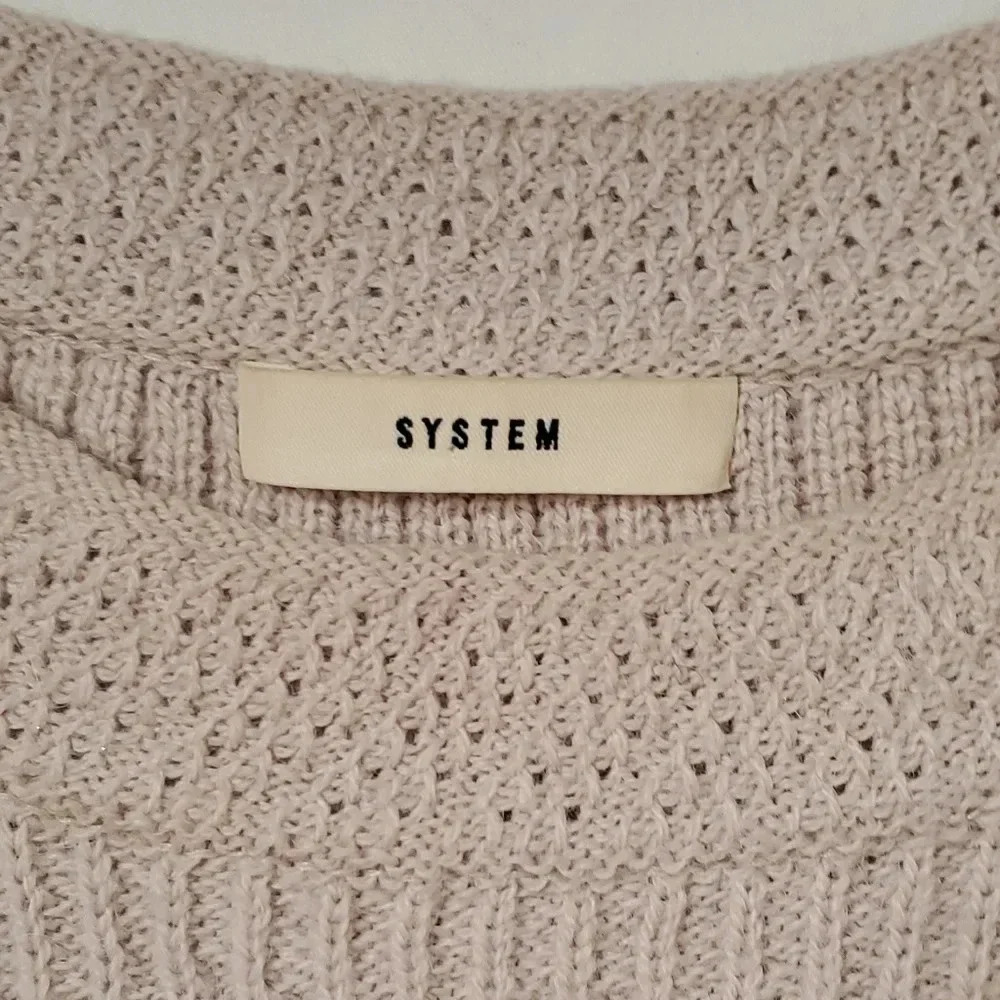 SYSTEM Pullover  50% wool Cropped Pastel Sweater Sz Small Oversized - Picture 5 of 8
